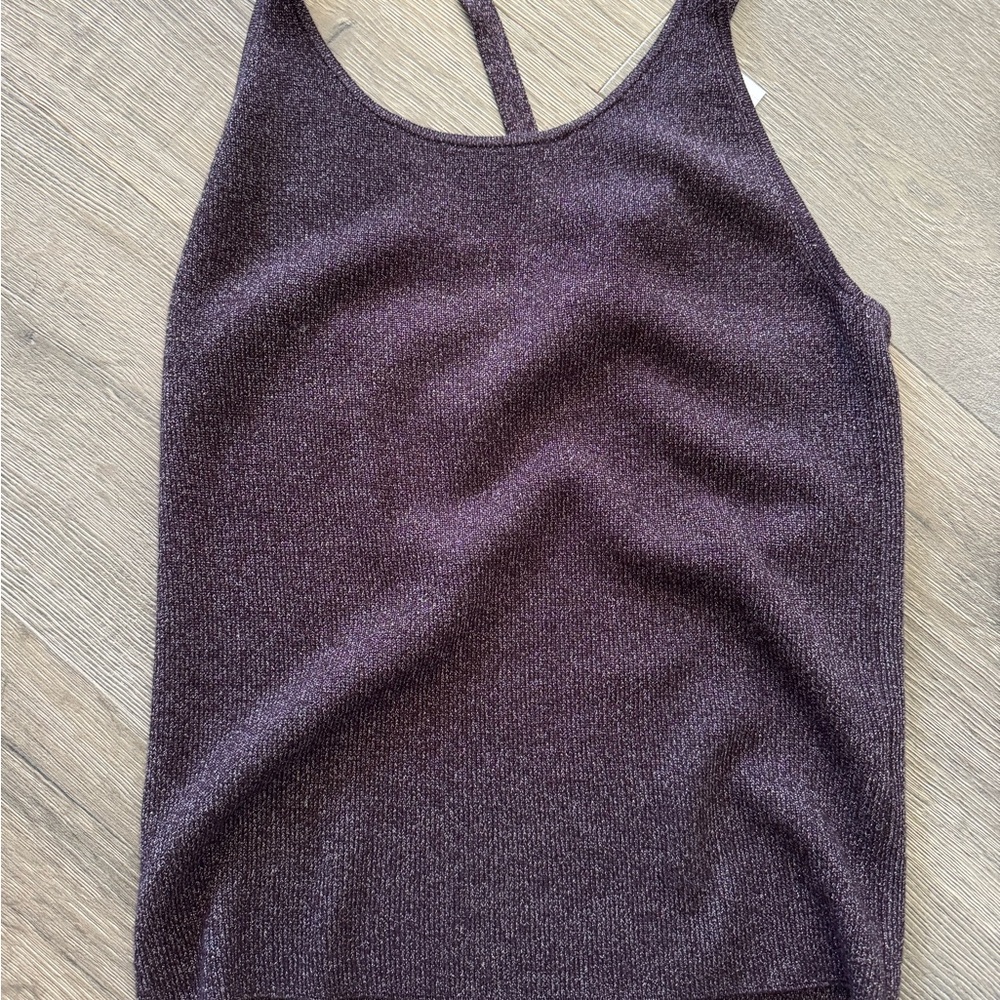 Elegant Women's Purple  sparkle Tank Top